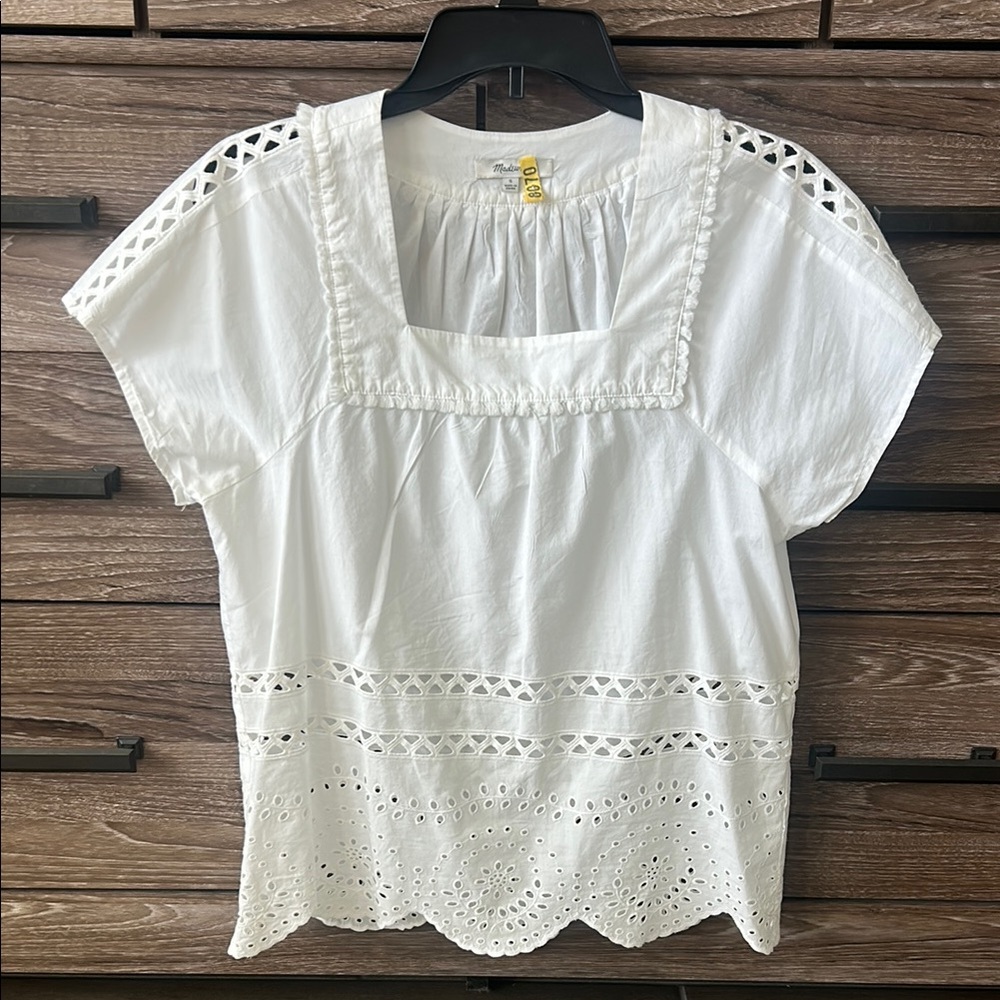 Madewell White Eyelet Blouse